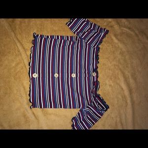 Rainbow off the shoulder top